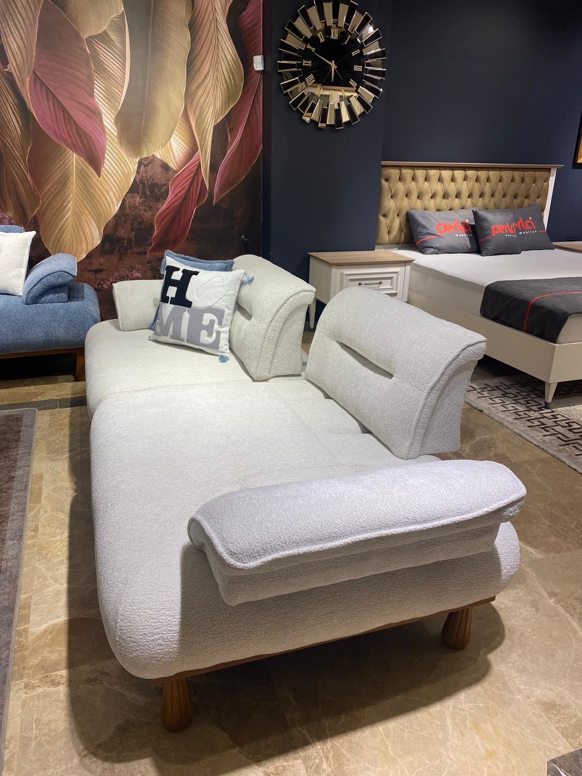 Prada Mekanizmalı Üçlü Koltuk Krem